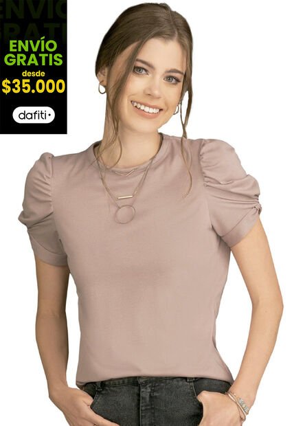 Camiseta Para Mujer Rosado Malva Rutta