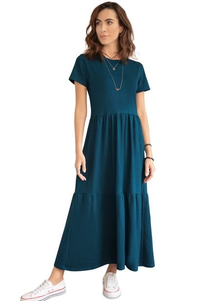 Vestido Largo Para Mujer Azul Petroleo Oscuro Rutta