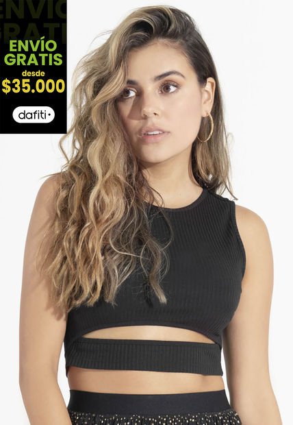 Crop Top Mujer Negro Rutta 33750
