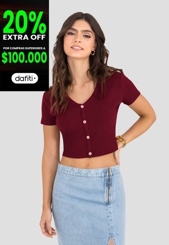Crop Top Mujer Vinotinto Rutta 104038 Rutta