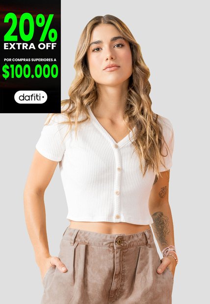 Crop Top Mujer Marfil Rutta 104038