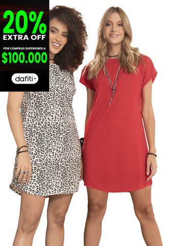 Vestido Paq X2 Mujer Multicolor Rutta 89283 Rutta