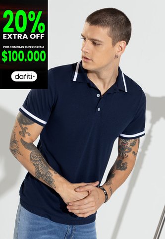 Camiseta Polo Hombre Azul 89617 Rutta