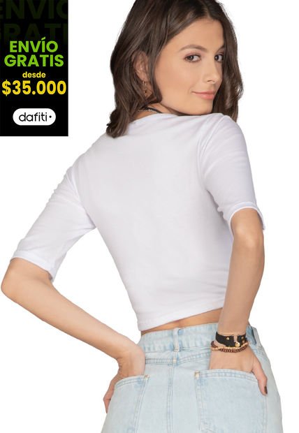 Camiseta Para Mujer Blanco Rutta