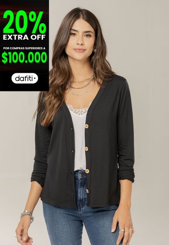 Cardigan Mujer Negro Rutta 104779 Rutta