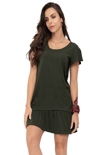 Vestido Corto Para Mujer Verde Militar Rutta