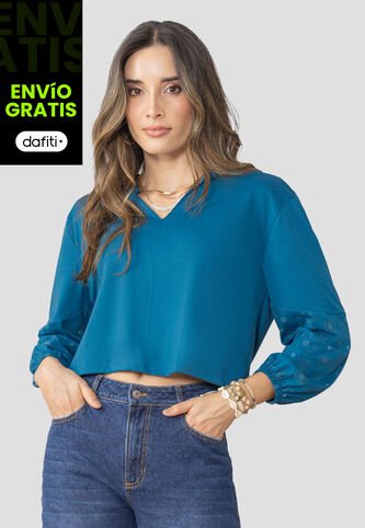 Blusa Mujer Azul Petroleo Rutta 106577 Rutta