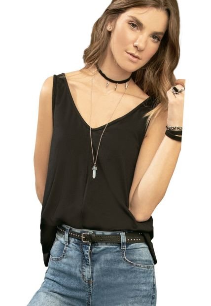 Camiseta Para Mujer Negro Rutta