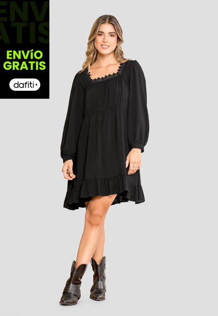 Vestido Corto Mujer Negro Rutta 104029