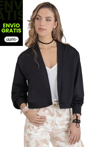 Cardigan Mujer Negro Rutta 5058
