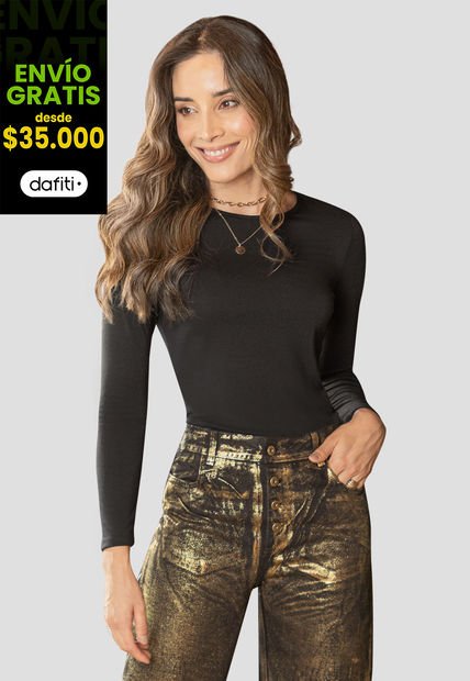 Camibuzo Mujer Negro Rutta 7724