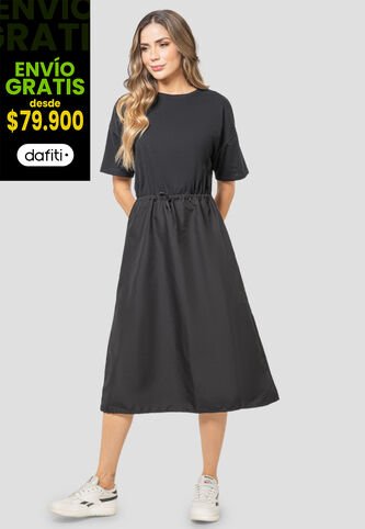 Vestido Largo Mujer Negro Rutta 3219 Rutta
