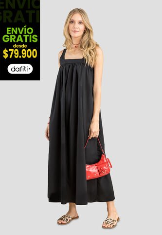 Vestido Largo Mujer Negro Rutta 104683 Rutta