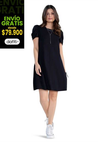 Vestido Corto Mujer Negro Rutta 3772 Rutta