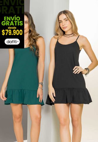 Vestido Paq X2 Mujer Multicolor Rutta 100254 Rutta