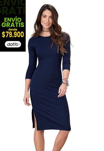 Vestido Largo Mujer Azul Navy Rutta 77615 Rutta