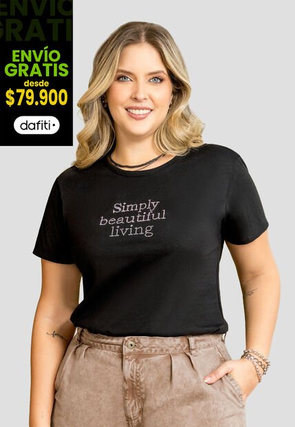 Camiseta Mujer Negro Rutta 104032