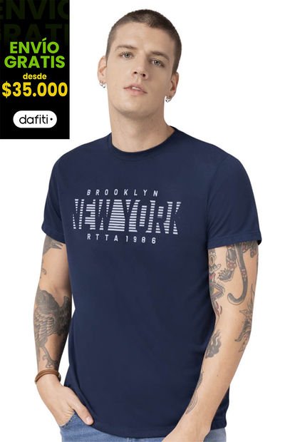 Camiseta Hombre Azul Rutta 90557