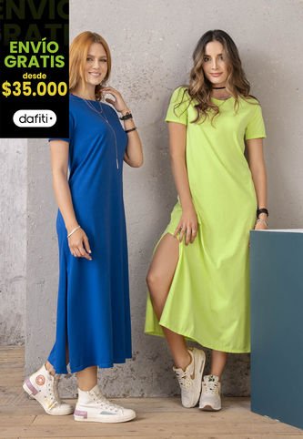 Vestido Largo Mujer Azul Rey Rutta 5616 Rutta