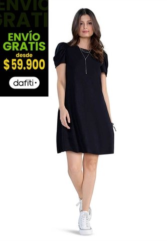 Vestido Corto Mujer Negro Rutta 3772 Rutta