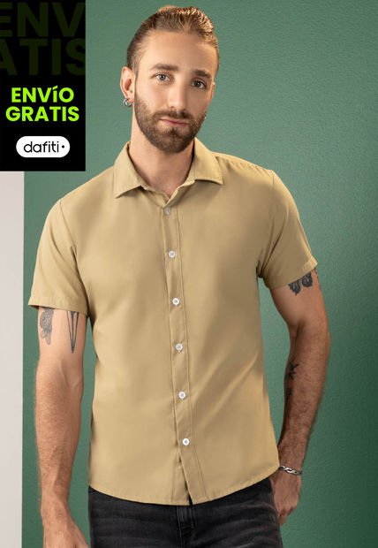 Camisa Hombre Beige Rutta 101924
