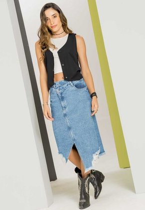 Falda Larga Mujer Azul Rutta 4479