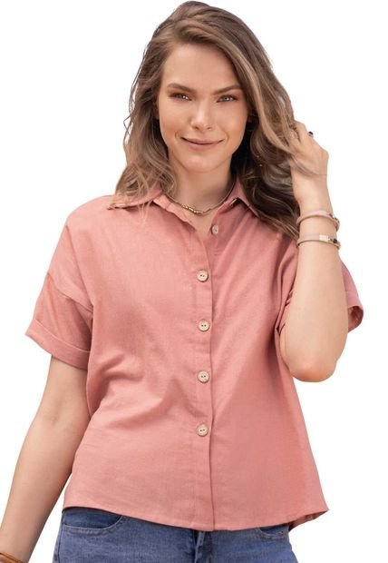 Camisa Para Mujer Palo De Rosa Oscuro Rutta
