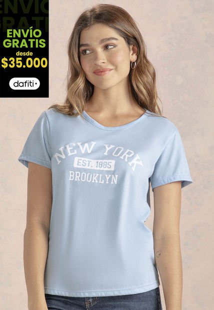 Camiseta Mujer Azul Claro Rutta 95968