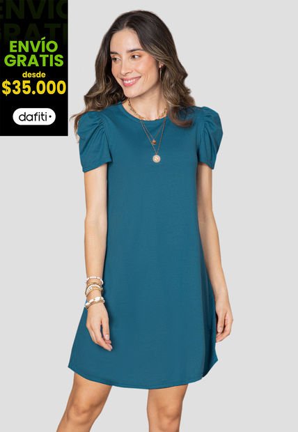 Vestido Corto Mujer Azul Petroleo Rutta 106601