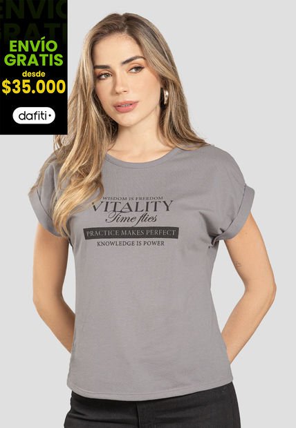 Camiseta Mujer Gris Claro Rutta 110719