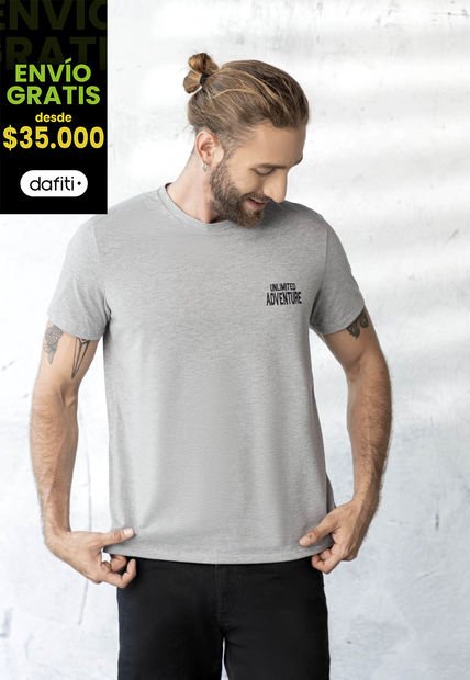 Camiseta Hombre Gris Jaspe Rutta 1855