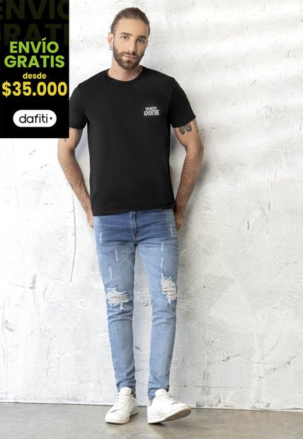 Camiseta Hombre Negro Rutta 1855