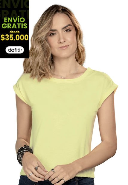 Camiseta Mujer Amarillo Pastel Rutta 86949