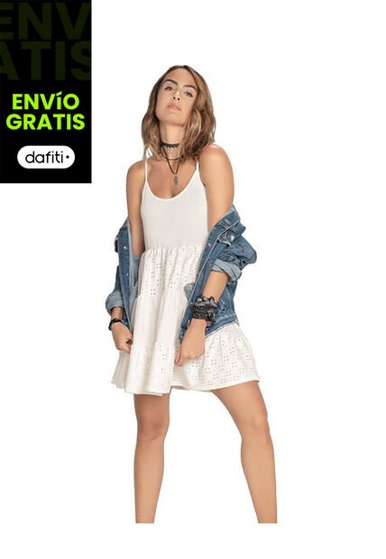 Vestido Corto Para Mujer Marfil Rutta