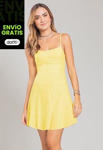 Vestido Corto Mujer Amarillo Pastel Rutta 107383 Rutta