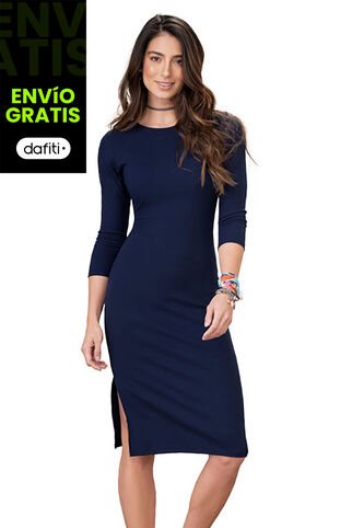 Vestido Largo Mujer Azul Navy Rutta 77615 Rutta