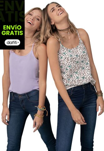Camiseta Paq X2 Mujer Multicolor 91459 Rutta