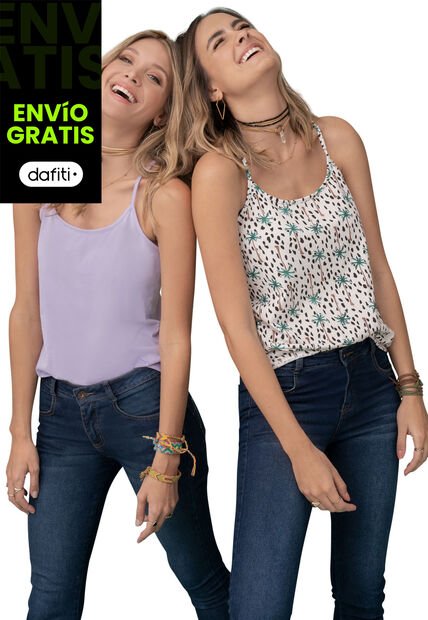 Camiseta Paq X2 Mujer Multicolor 91459