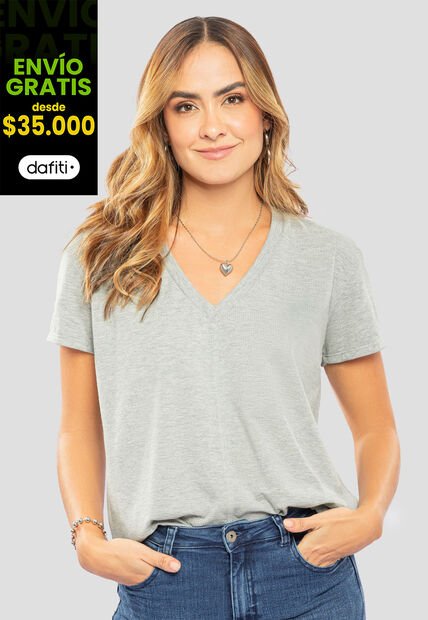Camiseta Mujer Gris Jaspe Rutta 107387