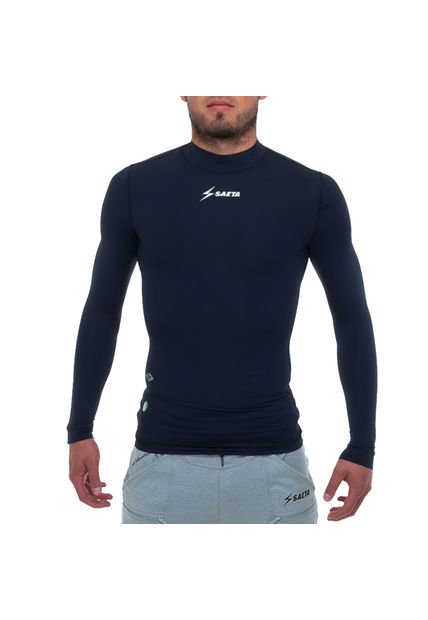 Camiseta Licrada Manga Larga Azul Oscuro Saeta Moldfit - Compra Ahora |  Dafiti Colombia