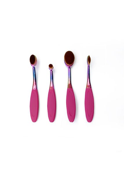 Set Brochas De Maquillaje Salon Expert Contorno Morado 4 Unidades