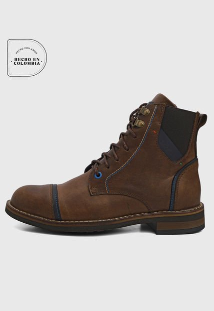 Bota Casual Café-Azul  San Polos