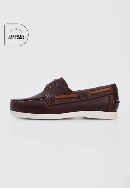 Mocasín Vinotinto-Blanco-Café San Polos