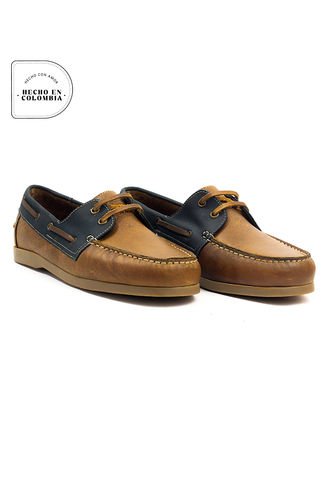 Zapatos San Polos Apache Hombre 2050 Hampton Miel Azul San Polos