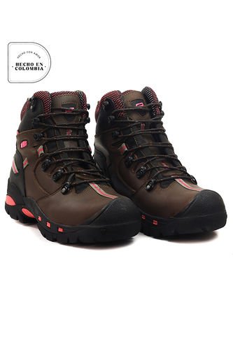 Botas San Polos Industrial Mujer 2838 Café Fucsia San Polos