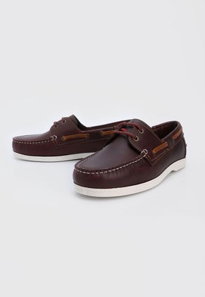 Mocasín Vinotinto-Blanco-Café San Polos