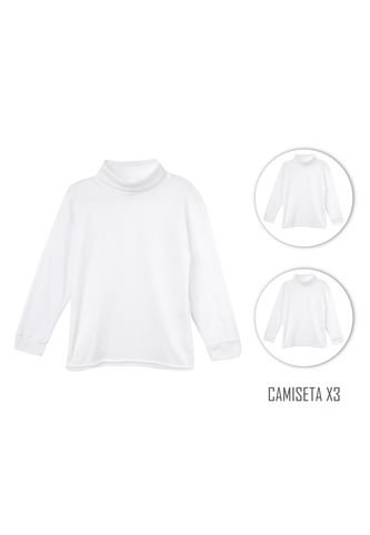 Santana - Camiseta Niña Cuello Tortuga Blanco X3 Unidades Santana