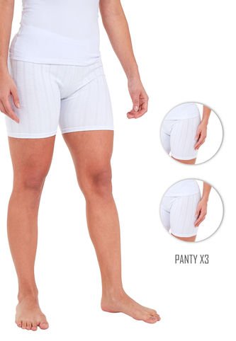 Santana - Panty Clásico Mujer Bogotano Blanco X3 Unidades Santana