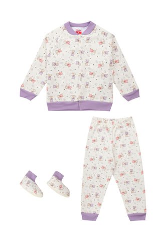 Santana - Pijama Térmica 3 Piezas Estampado Niña Lila Santan