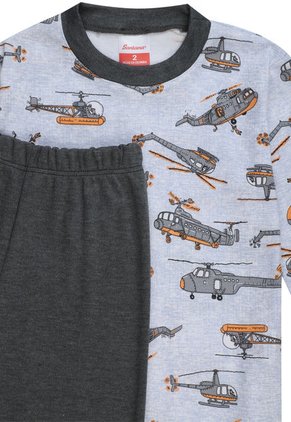 Pijama Niño Mateo Estampado Gris Oscuro Santana
